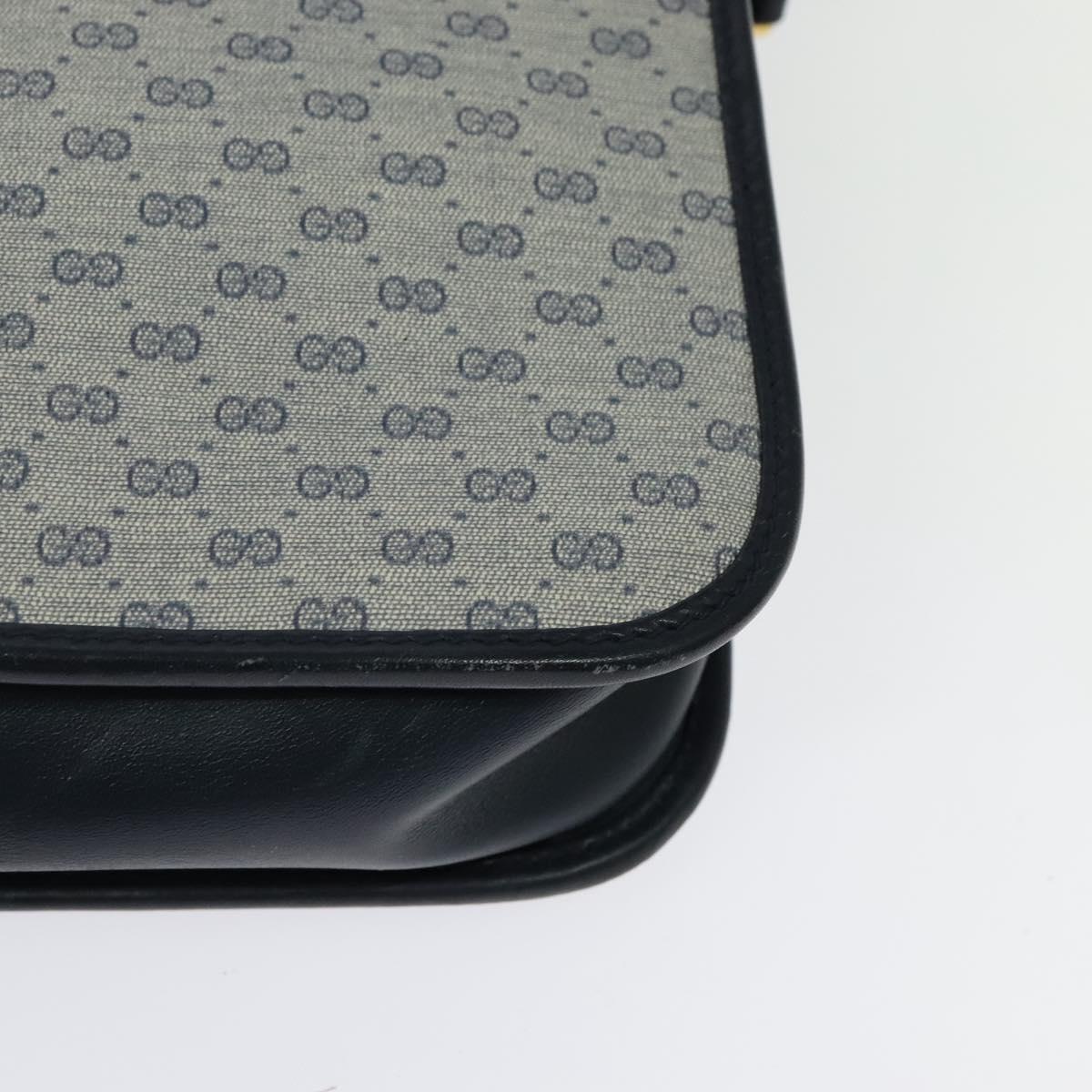 GUCCI Micro GG Supreme Shoulder Bag PVC Navy Gold 001 256 1308 Auth ep10887