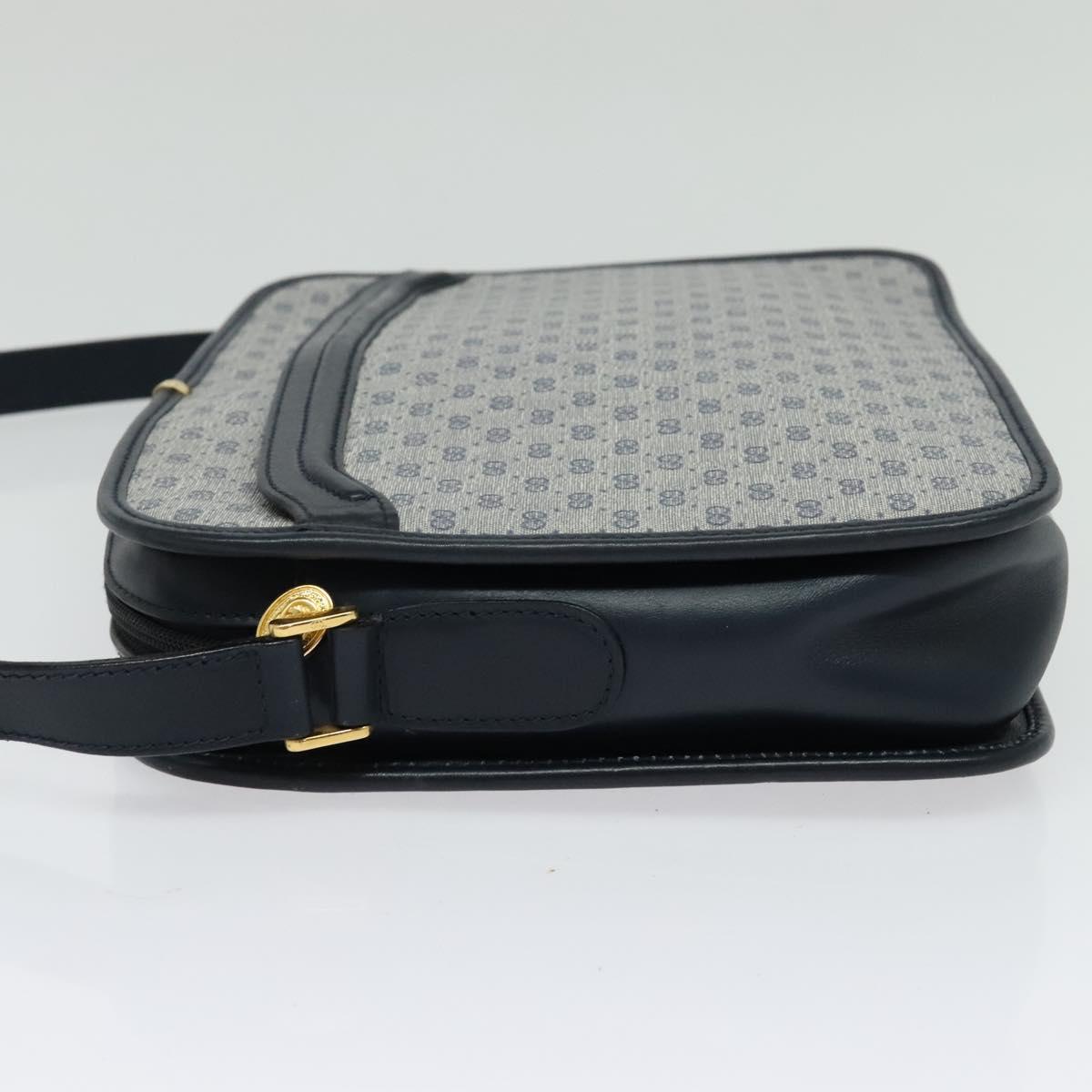 GUCCI Micro GG Supreme Shoulder Bag PVC Navy Gold 001 256 1308 Auth ep10887