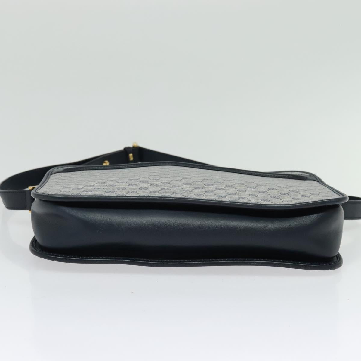 GUCCI Micro GG Supreme Shoulder Bag PVC Navy Gold 001 256 1308 Auth ep10887