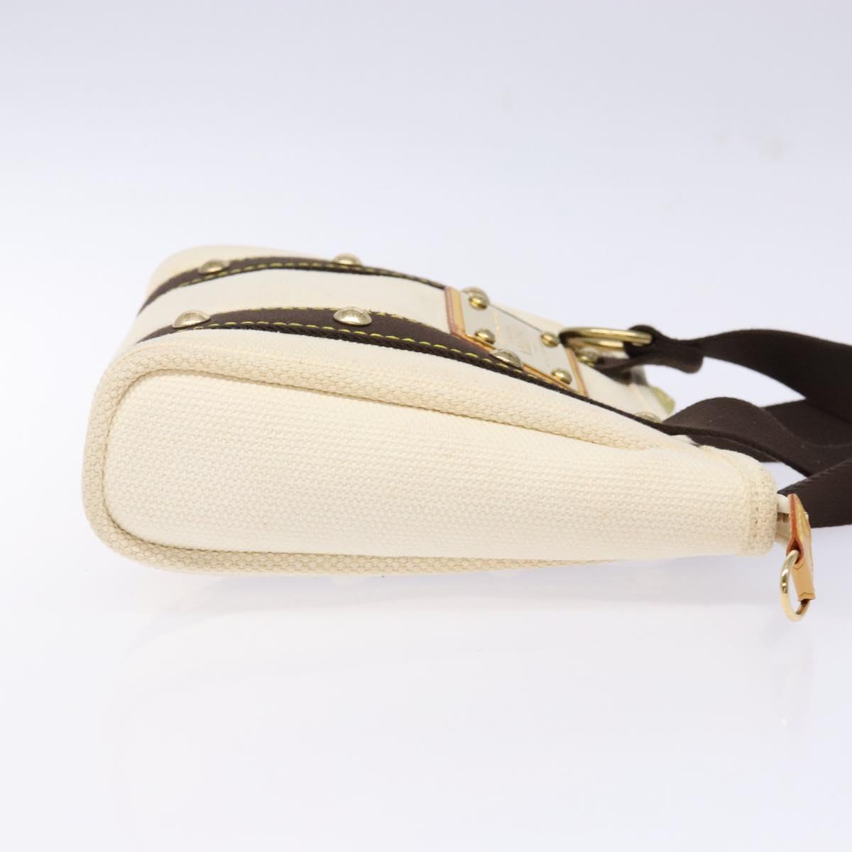 LOUIS VUITTON Antigua Cabas PM Tote Bag White Brown M40036 LV Auth ep10889