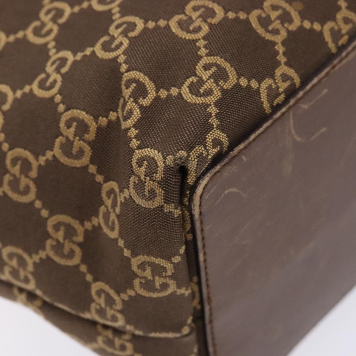 GUCCI GG Canvas Tote Bag Brown Gold 002 1098 Auth ep10894