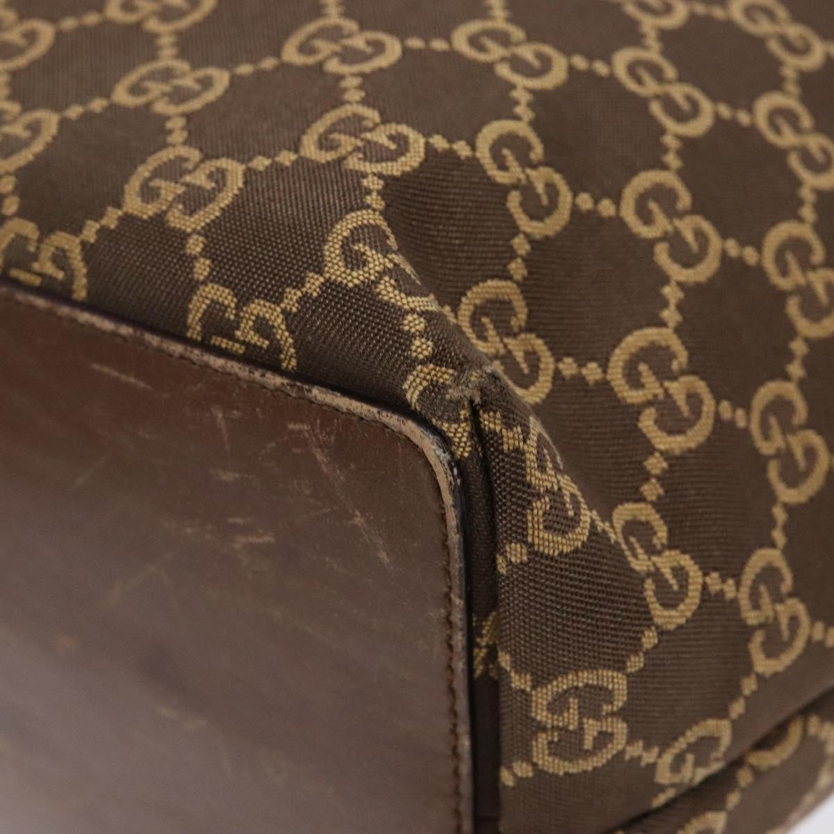 GUCCI GG Canvas Tote Bag Brown Gold 002 1098 Auth ep10894