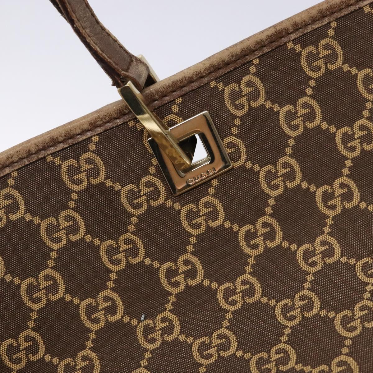 GUCCI GG Canvas Tote Bag Brown Gold 002 1098 Auth ep10894
