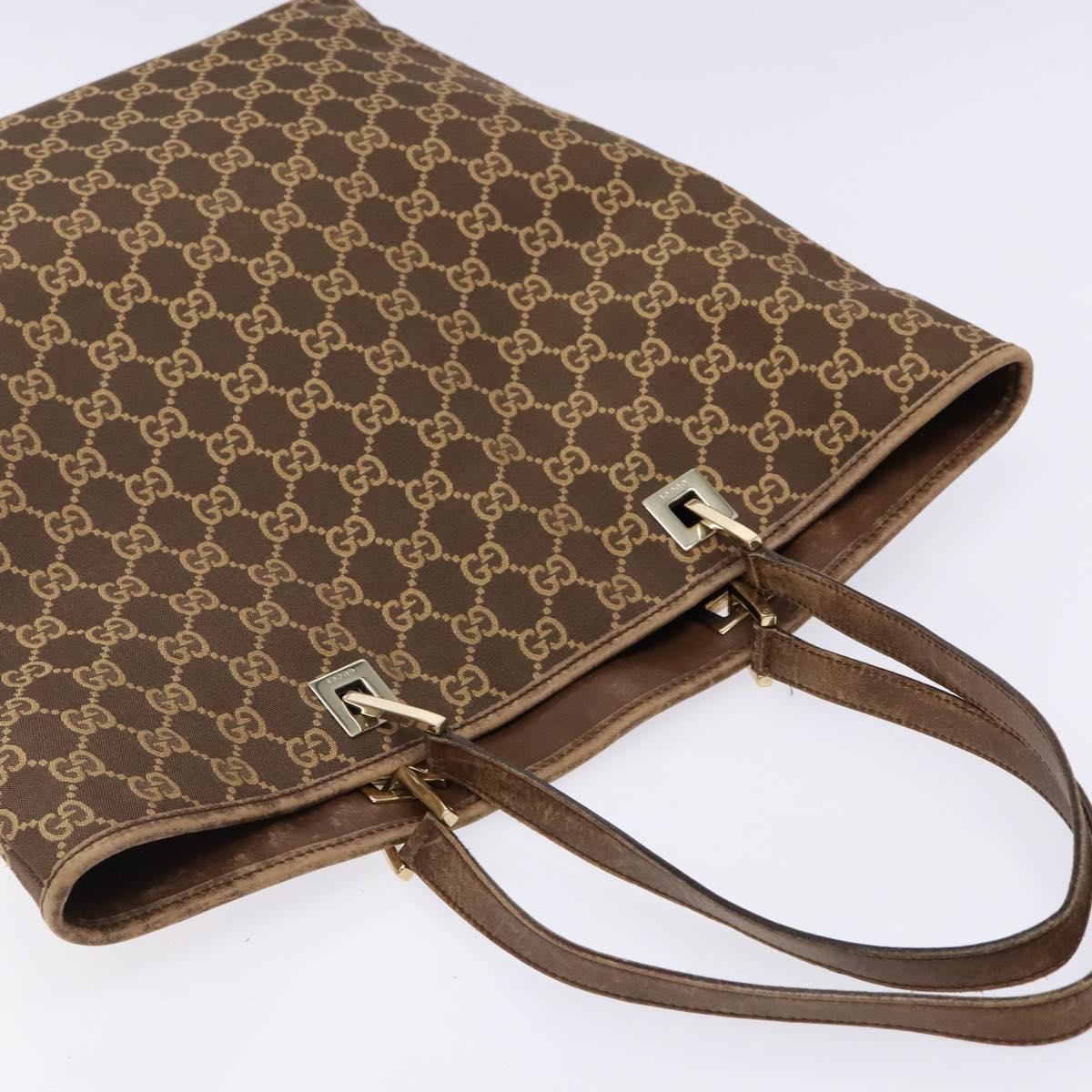 GUCCI GG Canvas Tote Bag Brown Gold 002 1098 Auth ep10894