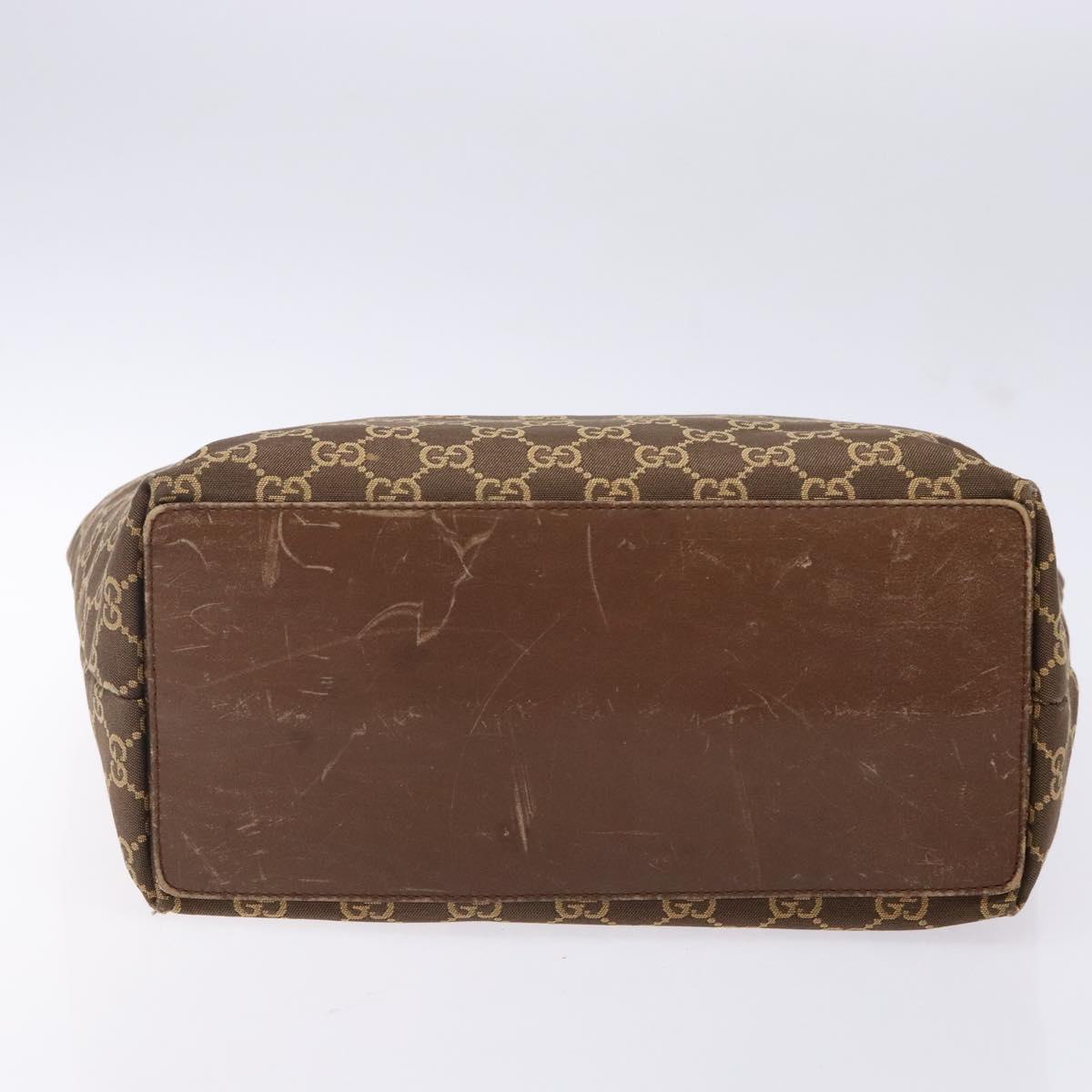 GUCCI GG Canvas Tote Bag Brown Gold 002 1098 Auth ep10894
