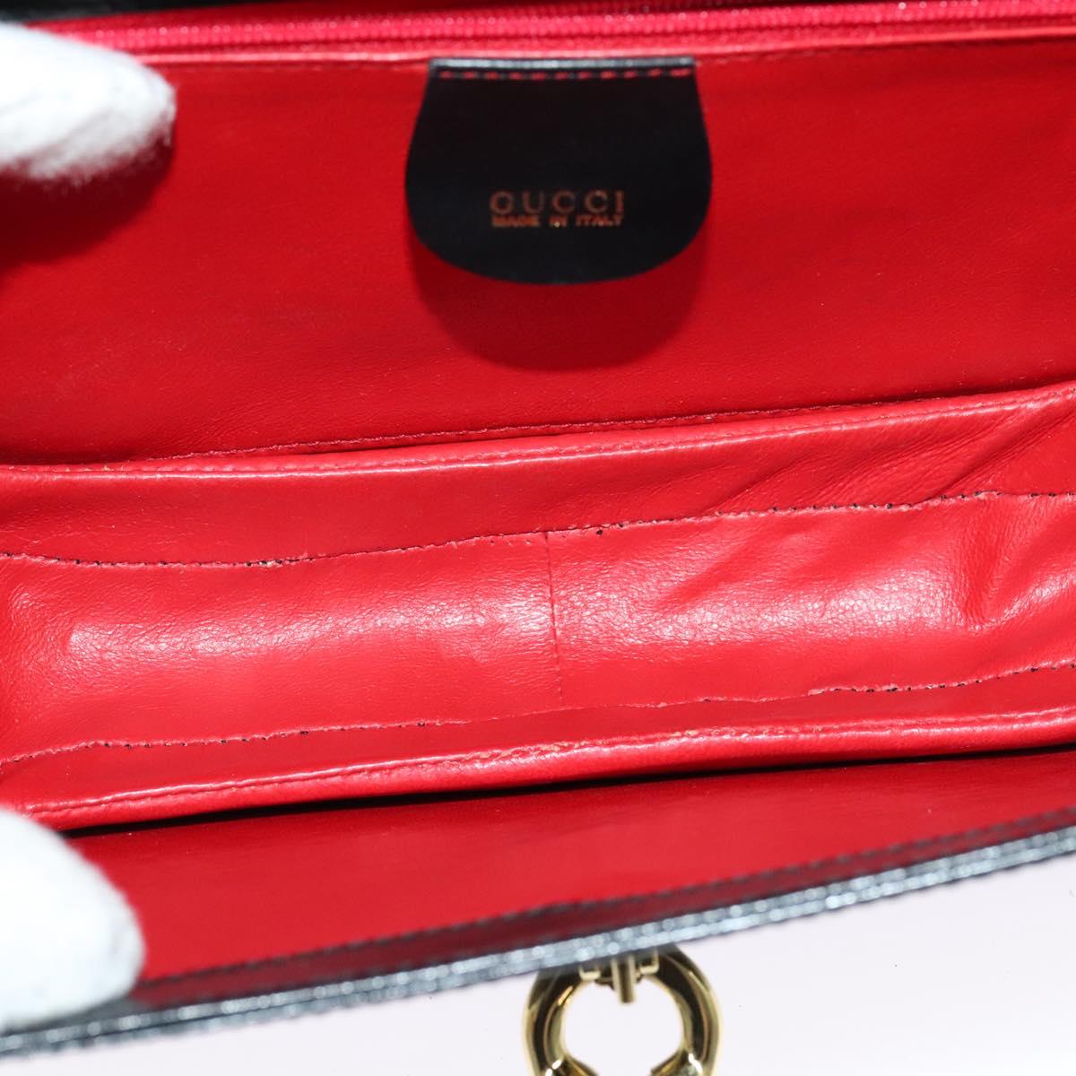 GUCCI Chain Shoulder Bag Leather Black Gold 004 406 0473 Auth ep10895