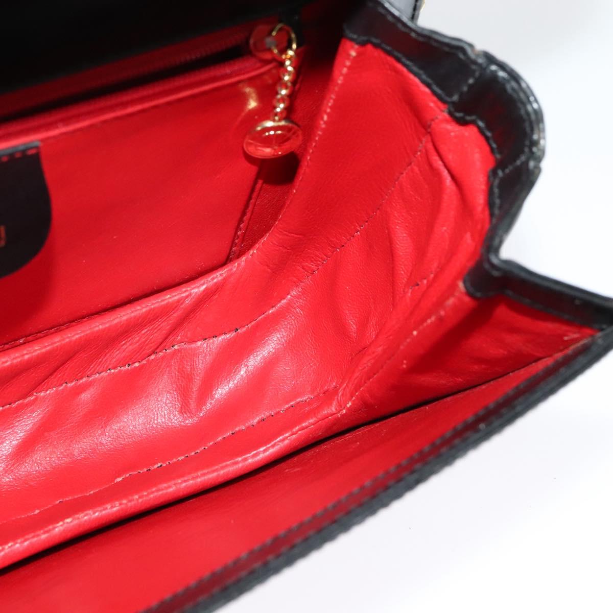 GUCCI Chain Shoulder Bag Leather Black Gold 004 406 0473 Auth ep10895