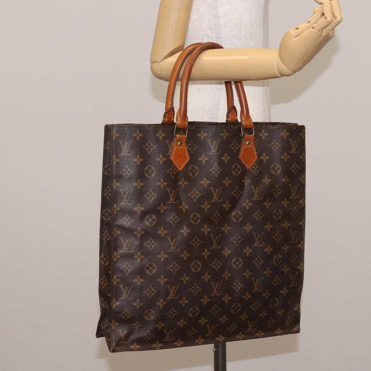 LOUIS VUITTON Monogram Sac Plat Hand Bag M51140 LV Auth ep10914