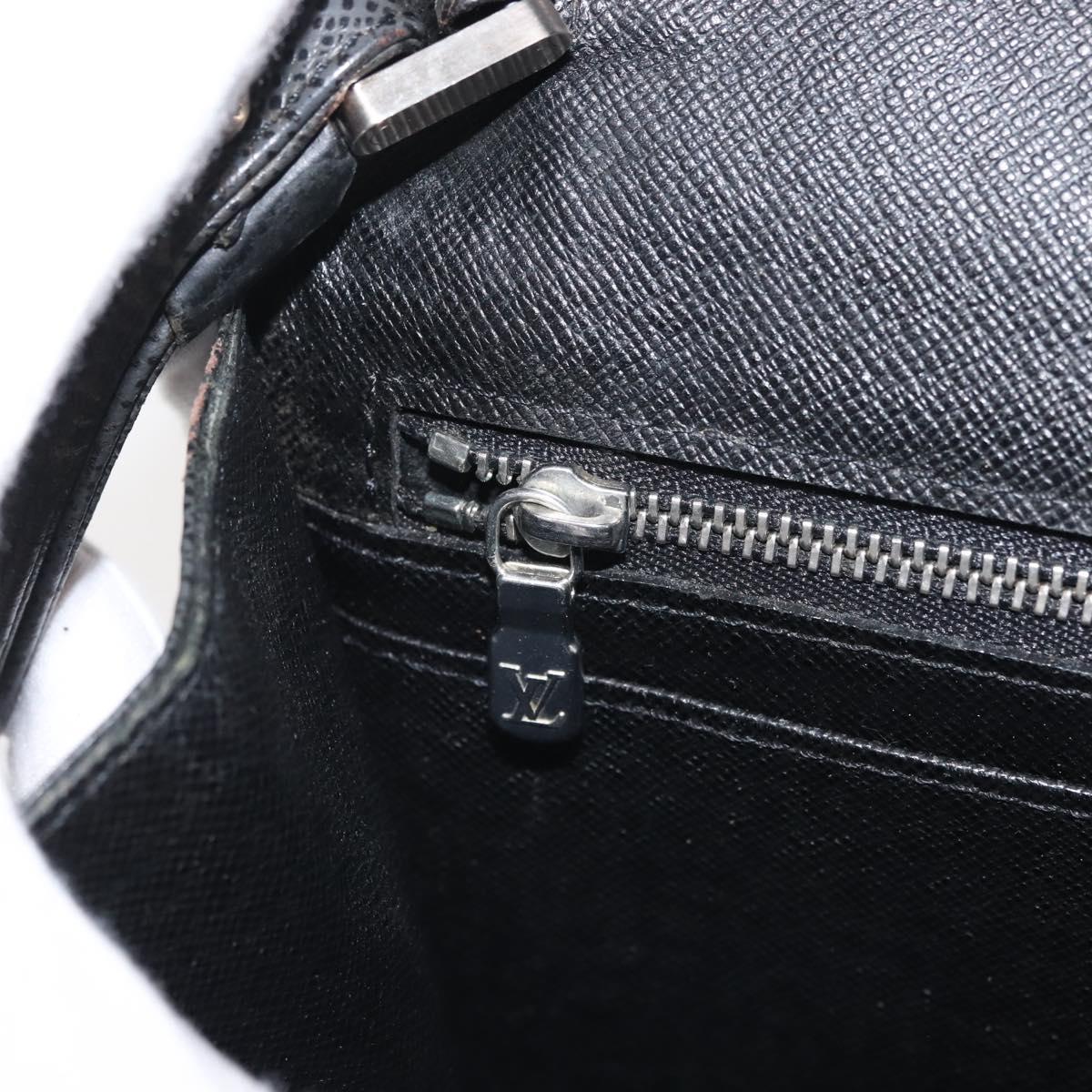 LOUIS VUITTON Taiga Selenga Clutch Bag Ardoise M30782 LV Auth ep10920