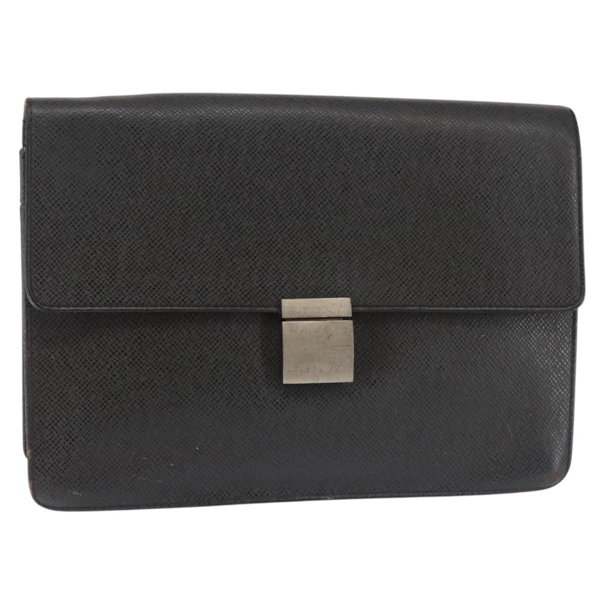 LOUIS VUITTON Taiga Selenga Clutch Bag Ardoise M30782 LV Auth ep10920