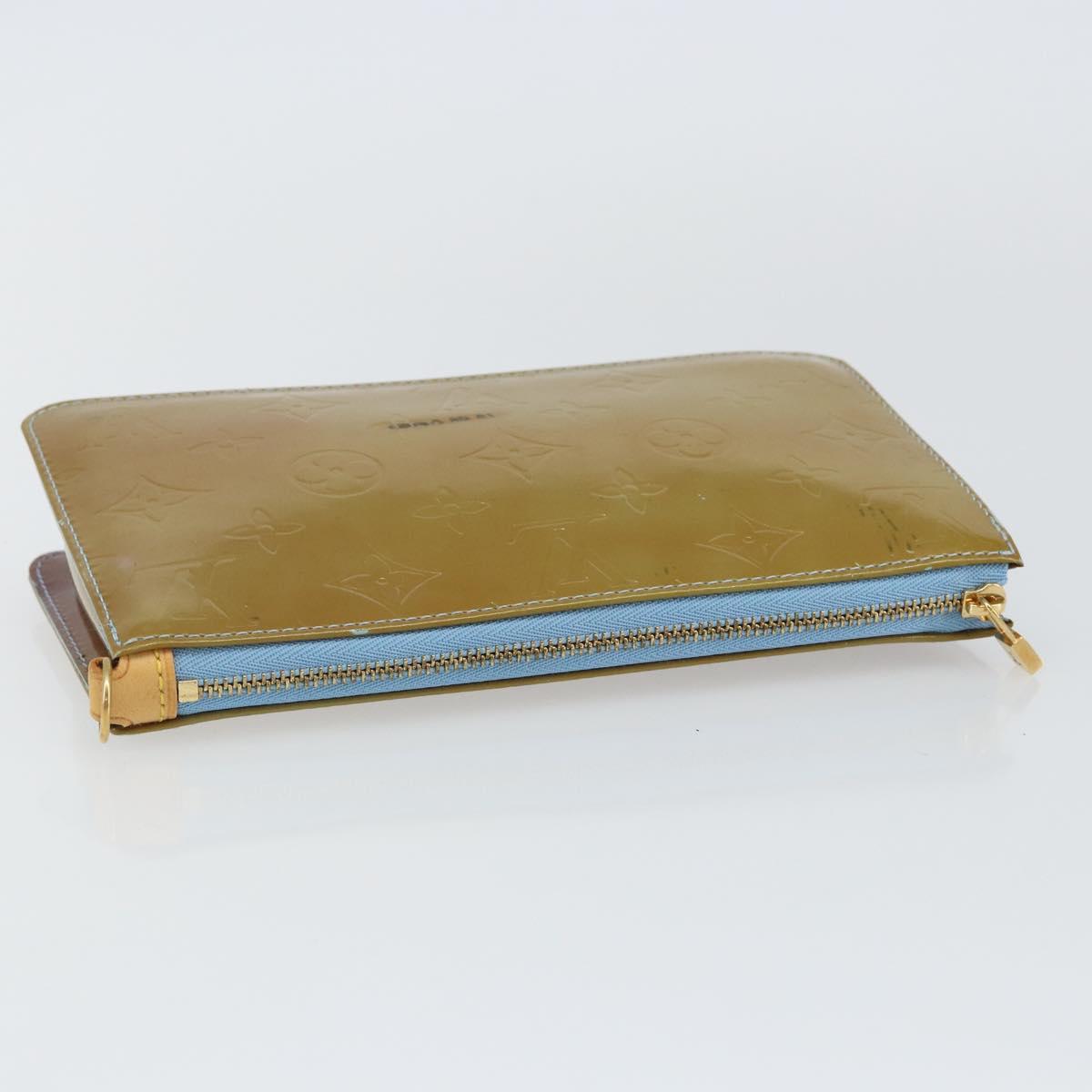 LOUIS VUITTON Monogram Vernis Lexington Pouch Baby Blue M91011 LV Auth ep10925