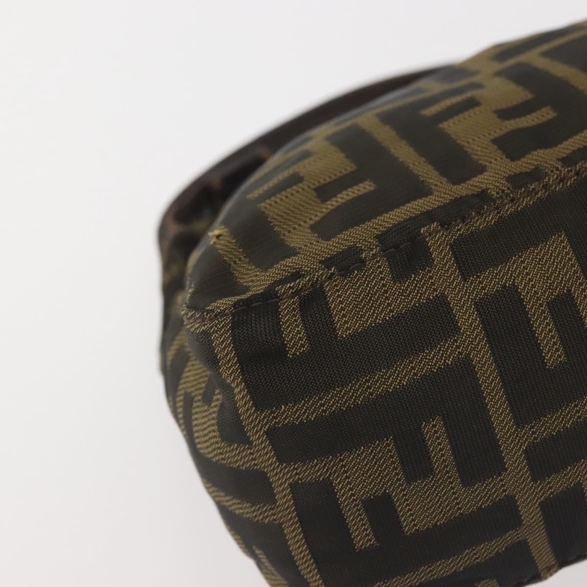 FENDI Zucca Canvas Hand Bag Black Brown Auth ep10930