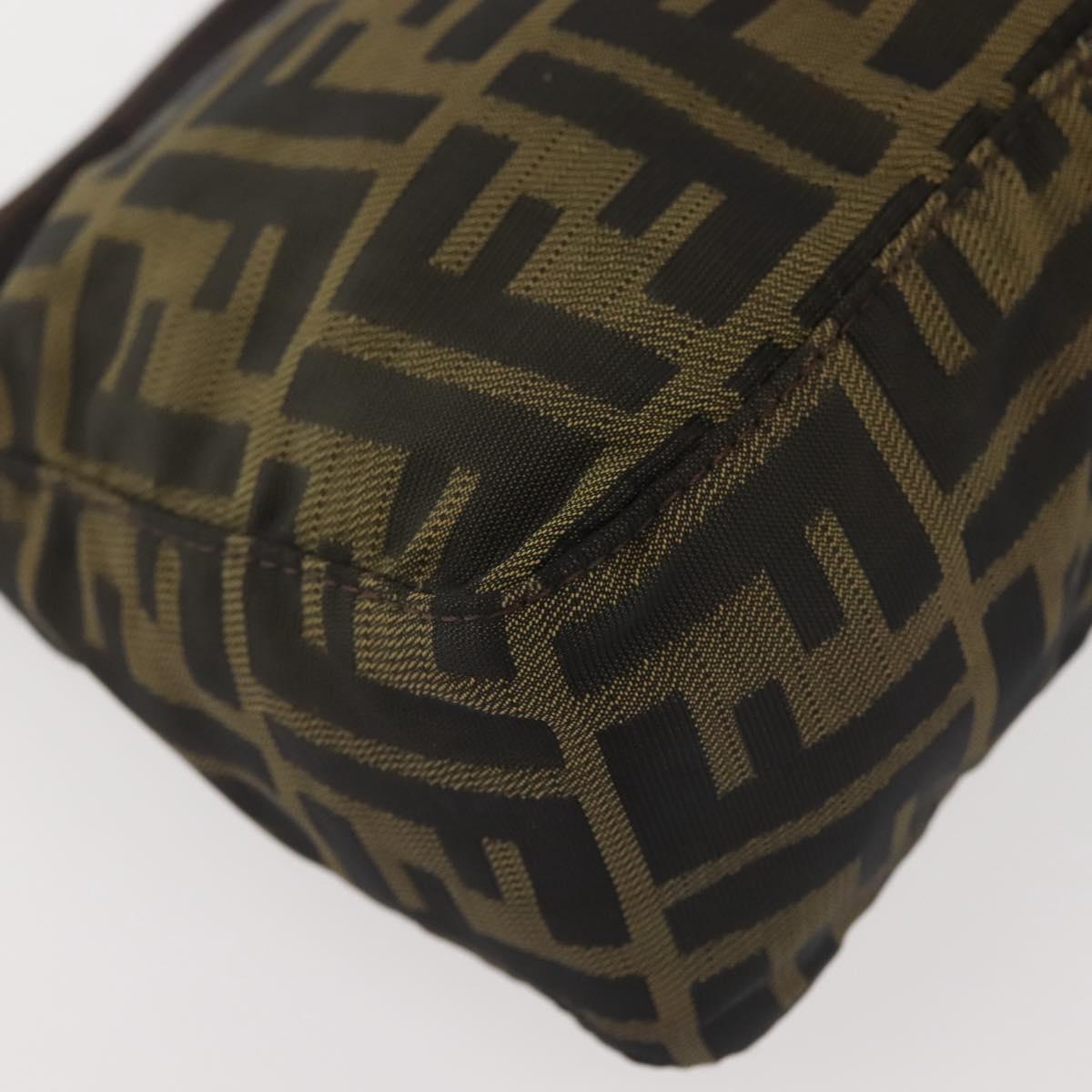 FENDI Zucca Canvas Hand Bag Black Brown Auth ep10930