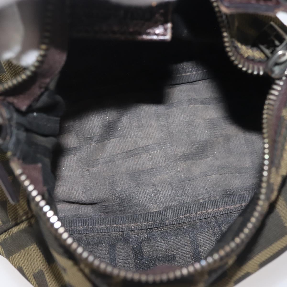 FENDI Zucca Canvas Hand Bag Black Brown Auth ep10930