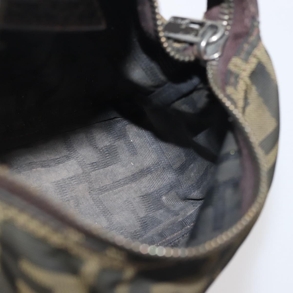 FENDI Zucca Canvas Hand Bag Black Brown Auth ep10930