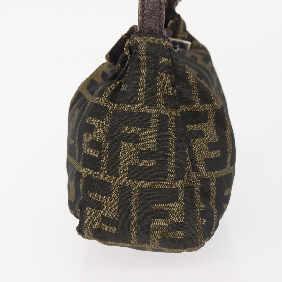 FENDI Zucca Canvas Hand Bag Black Brown Auth ep10930