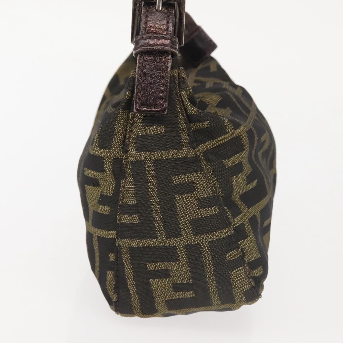 FENDI Zucca Canvas Hand Bag Black Brown Auth ep10930