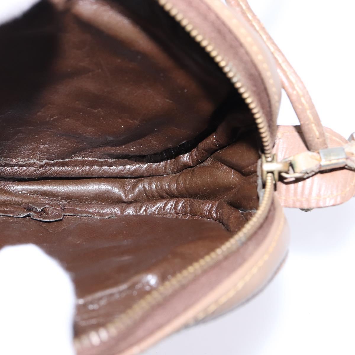 FENDI Zucchino Canvas Shoulder Bag Beige Auth ep10936