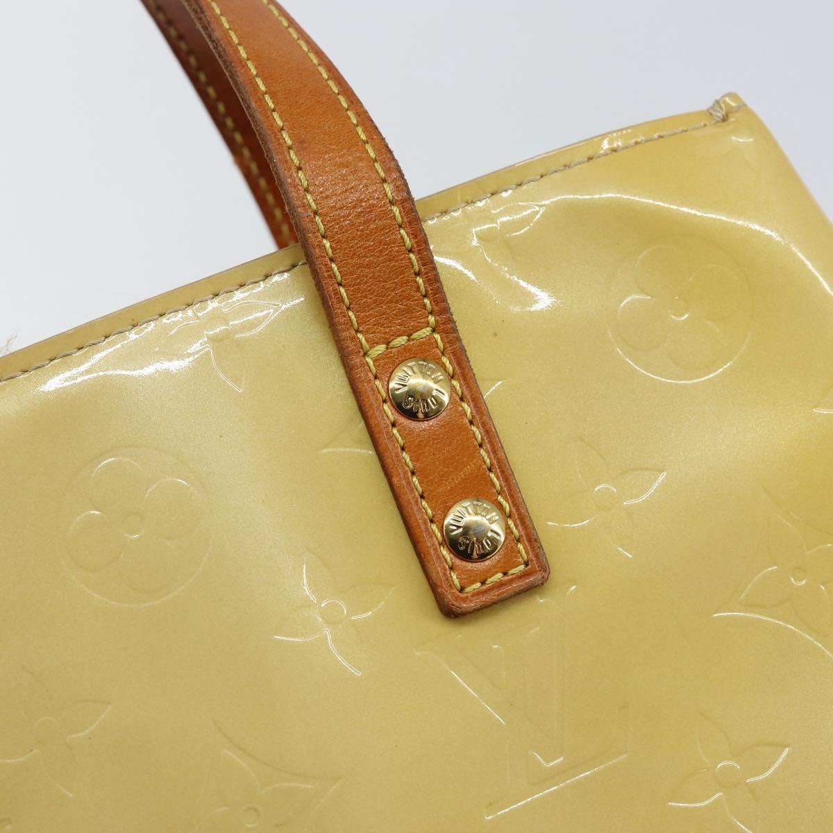 LOUIS VUITTON Monogram Vernis Reade PM Hand Bag Beige M91334 LV Auth ep10940