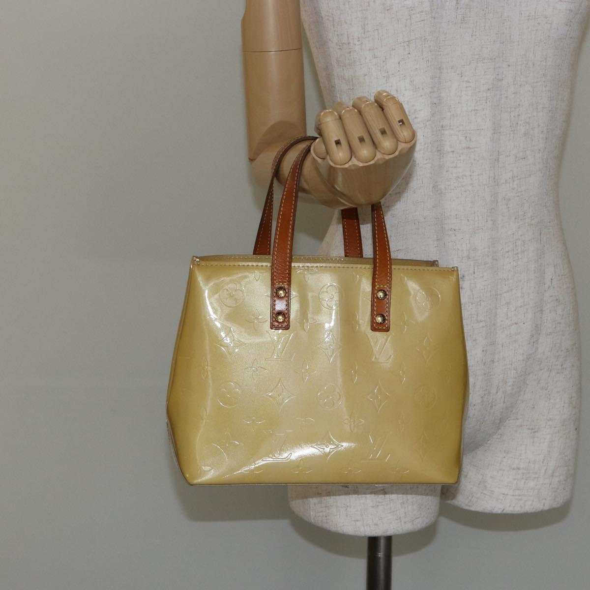 LOUIS VUITTON Monogram Vernis Reade PM Hand Bag Beige M91334 LV Auth ep10940