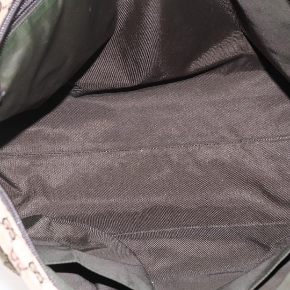 GUCCI GG Canvas Web Sherry Line Tote Bag Beige Silver 155524 Auth ep10948