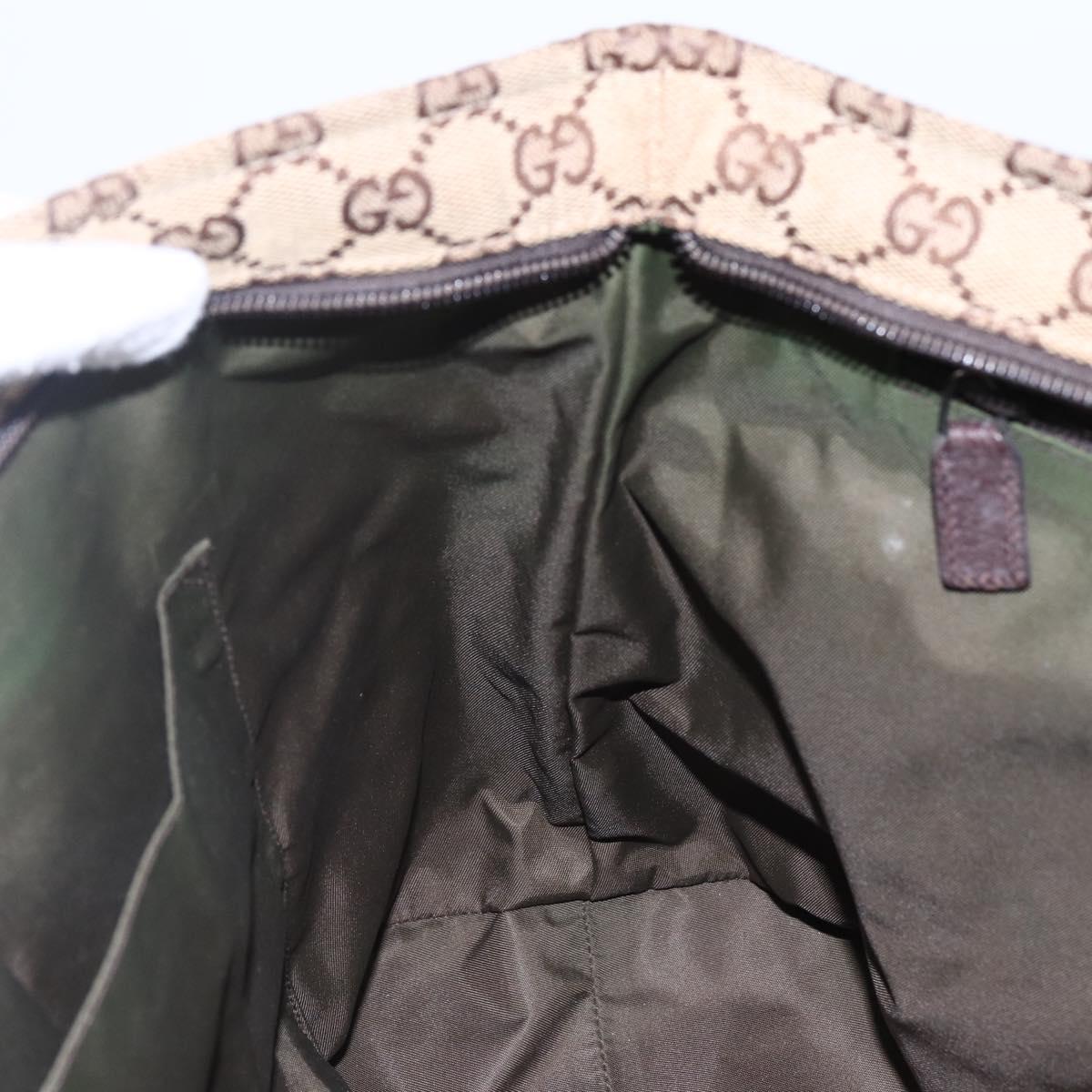 GUCCI GG Canvas Web Sherry Line Tote Bag Beige Silver 155524 Auth ep10948