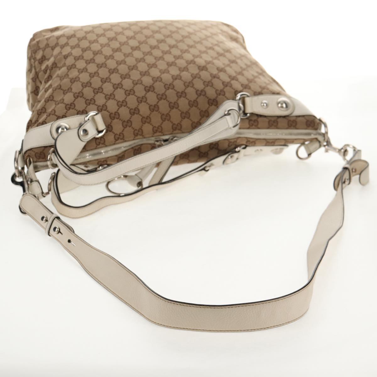 GUCCI GG Canvas Hand Bag 2way Beige White Auth ep10950