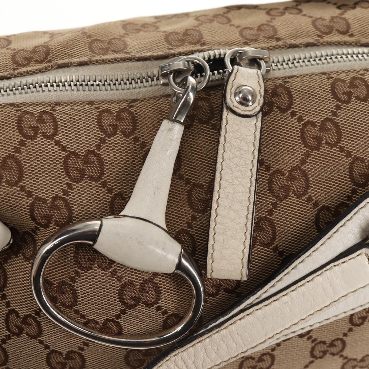 GUCCI GG Canvas Hand Bag 2way Beige White Auth ep10950