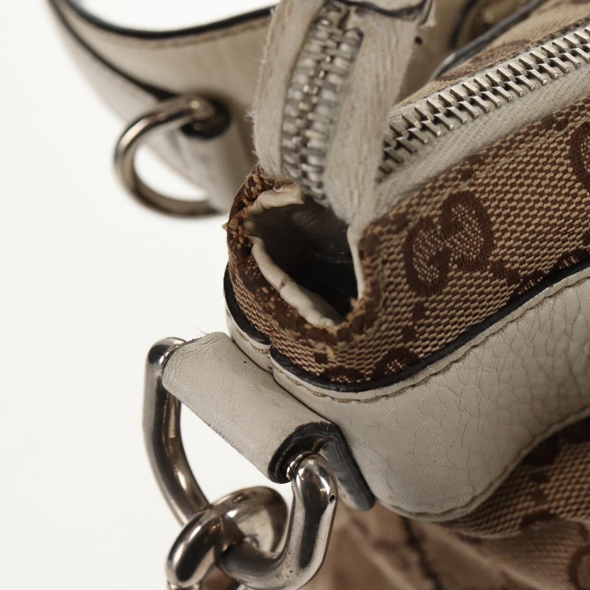 GUCCI GG Canvas Hand Bag 2way Beige White Auth ep10950