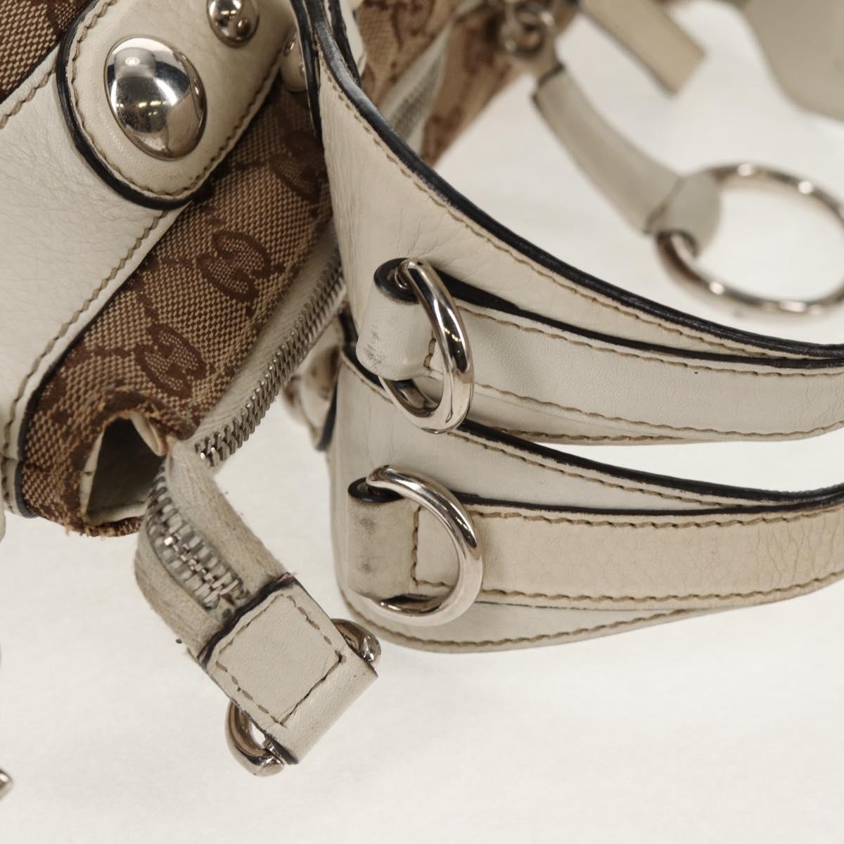 GUCCI GG Canvas Hand Bag 2way Beige White Auth ep10950