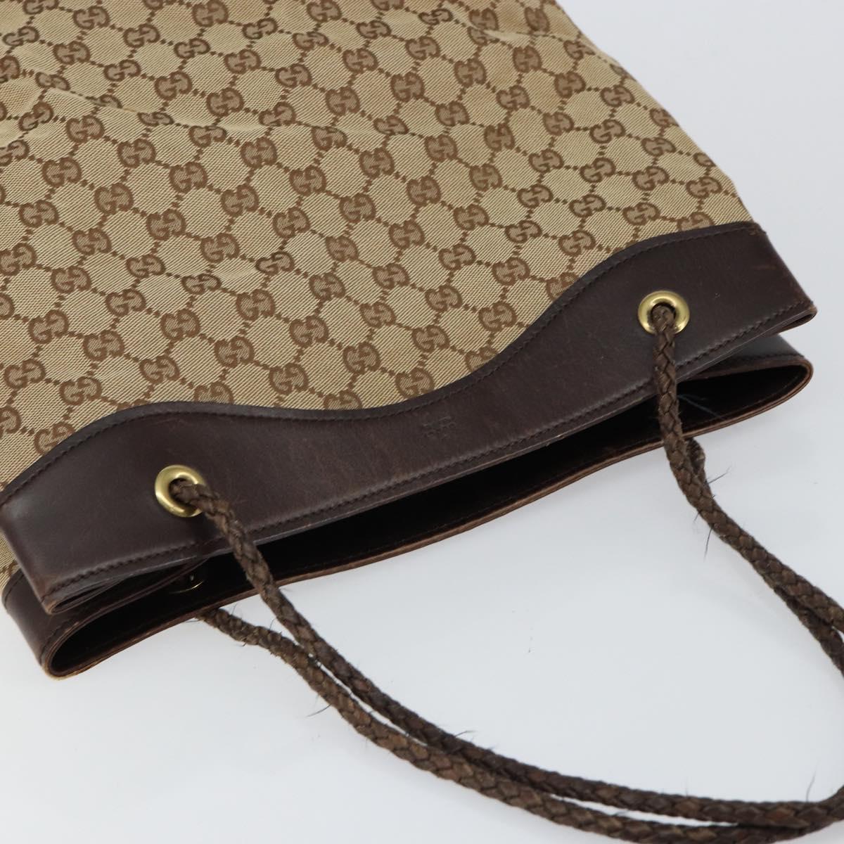 GUCCI GG Canvas Tote Bag Beige Auth ep10953