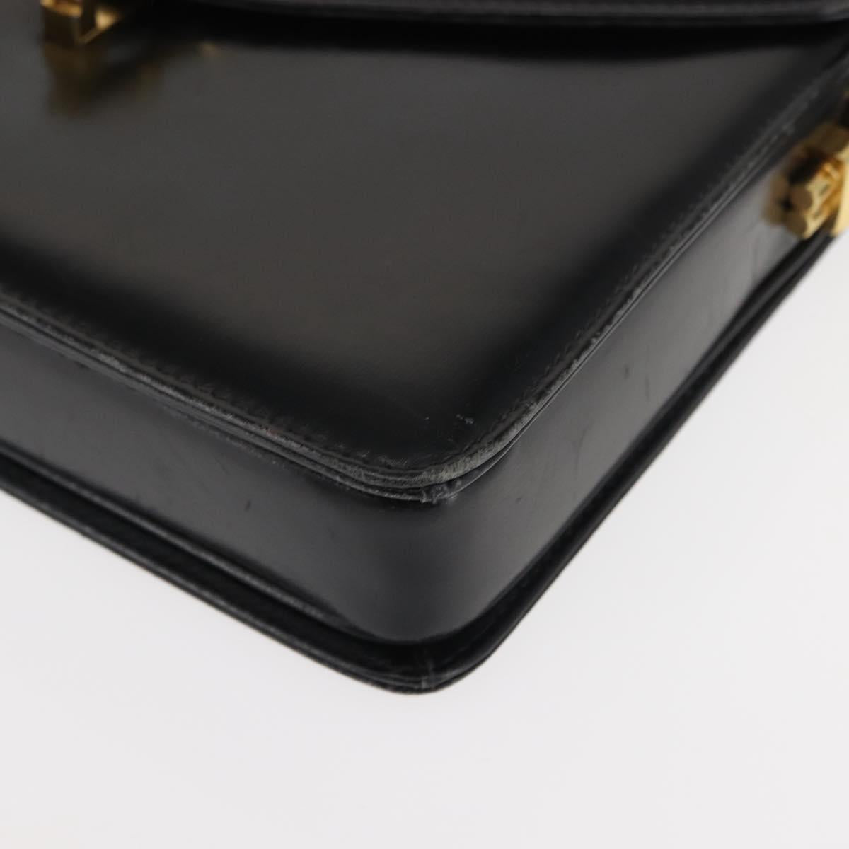 GUCCI Shoulder Bag Leather Black Auth ep10955