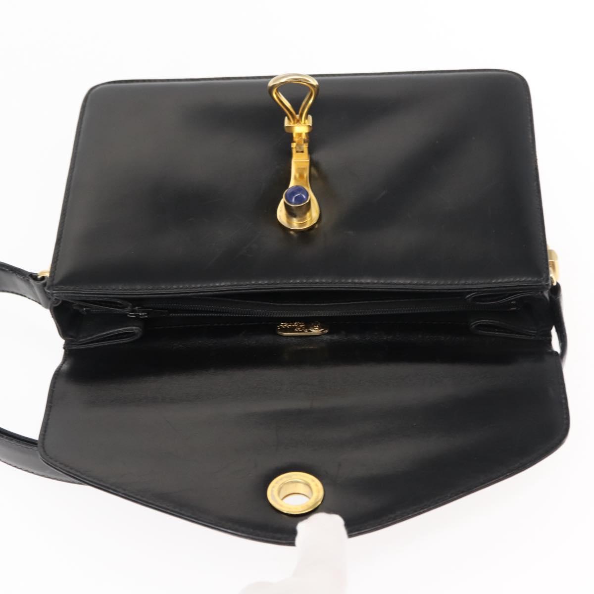 GUCCI Shoulder Bag Leather Black Auth ep10955
