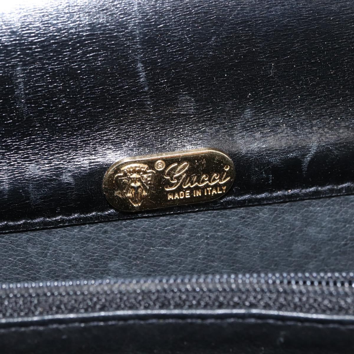 GUCCI Shoulder Bag Leather Black Auth ep10955