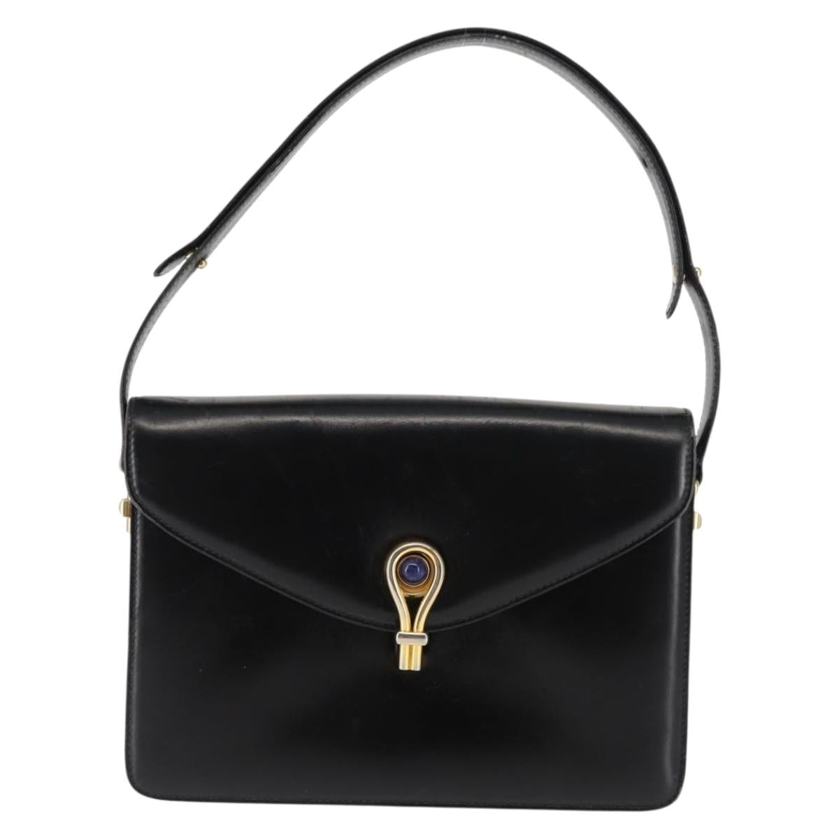GUCCI Shoulder Bag Leather Black Auth ep10955