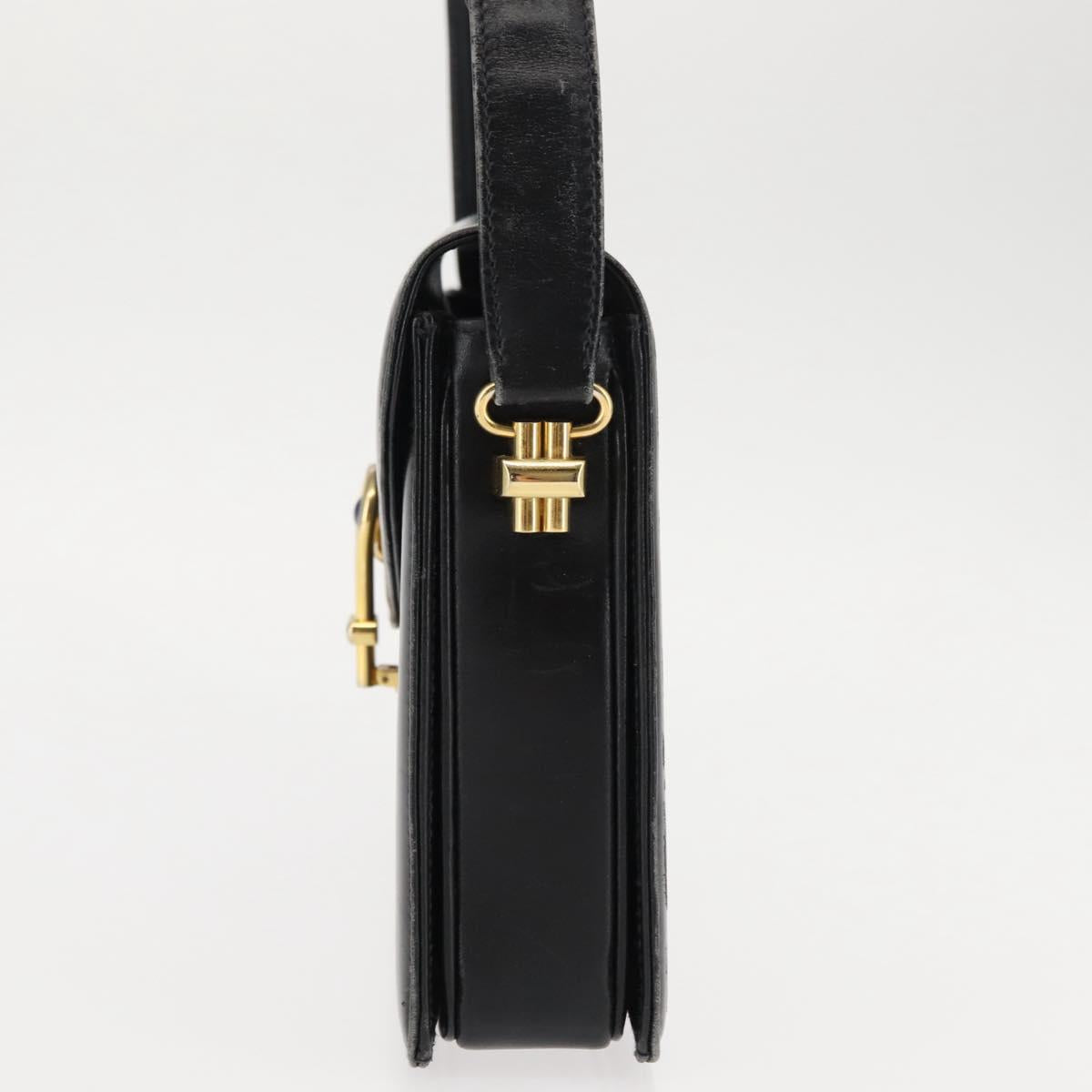 GUCCI Shoulder Bag Leather Black Auth ep10955