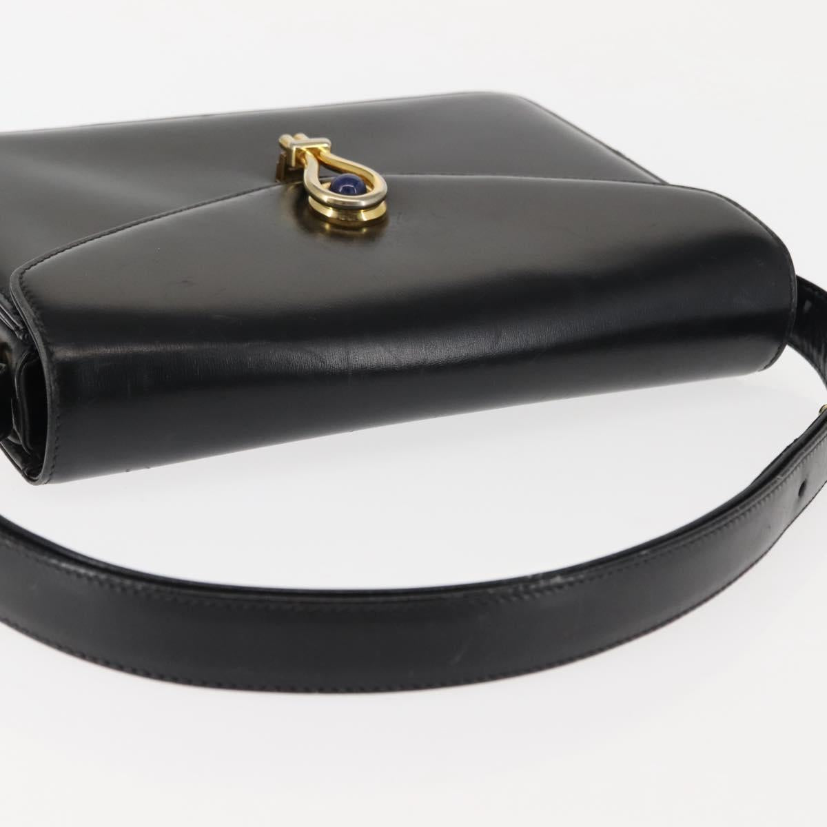 GUCCI Shoulder Bag Leather Black Auth ep10955