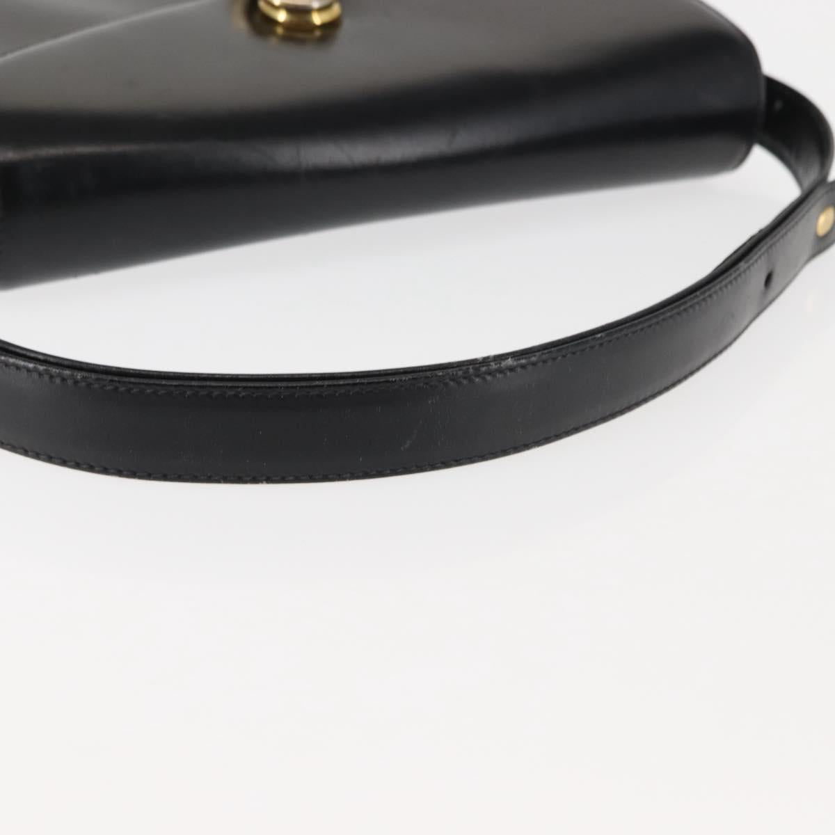 GUCCI Shoulder Bag Leather Black Auth ep10955