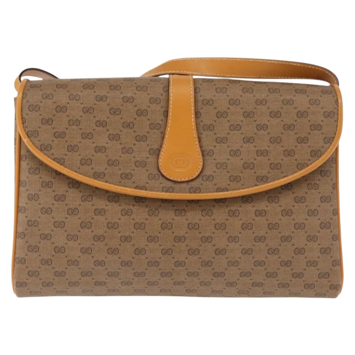 GUCCI Micro GG Supreme Shoulder Bag PVC Beige Gold 004 261 1923 Auth ep10957