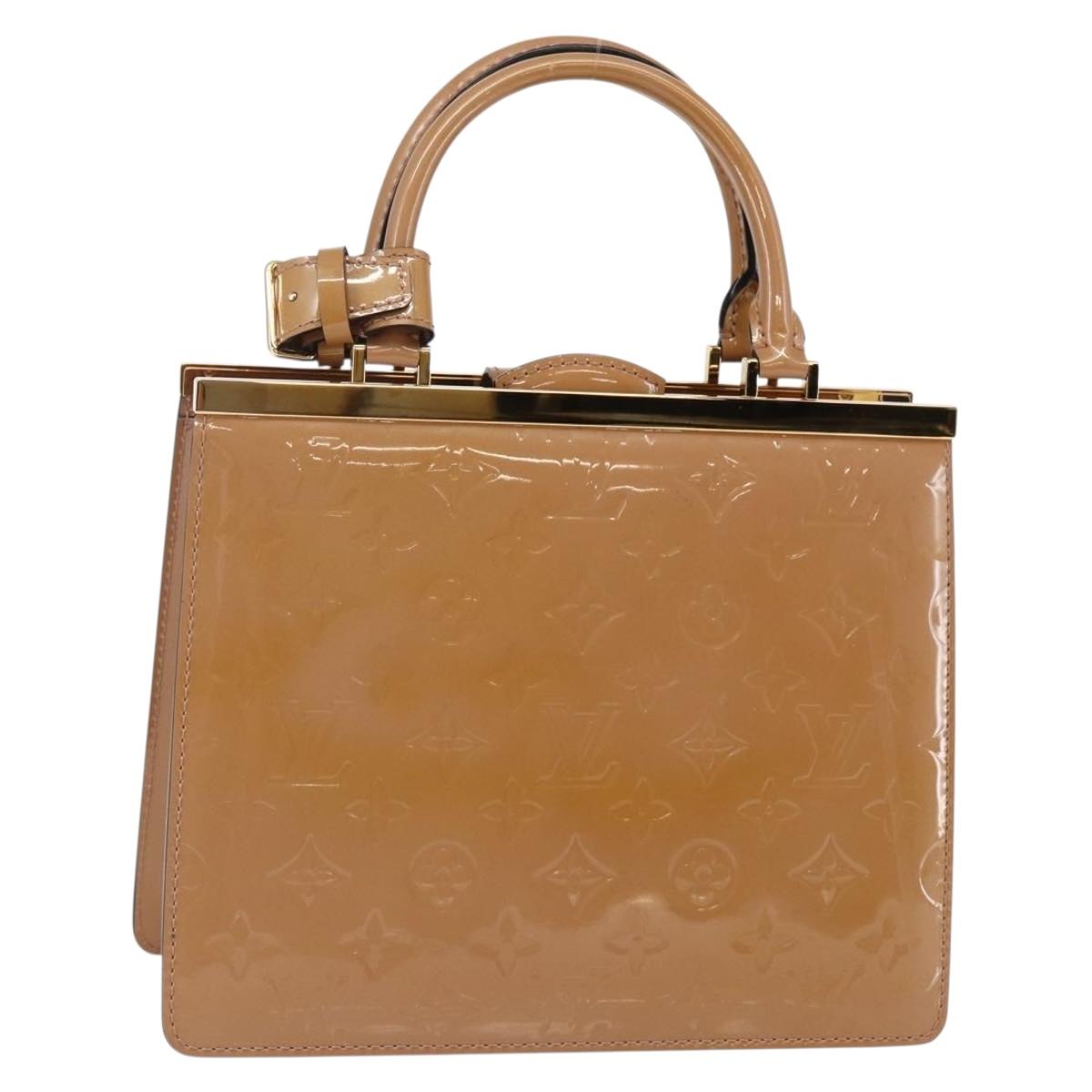 LOUIS VUITTON Monogram Vernis Desu PM Hand Bag Rose Velours M91596 Auth ep10958