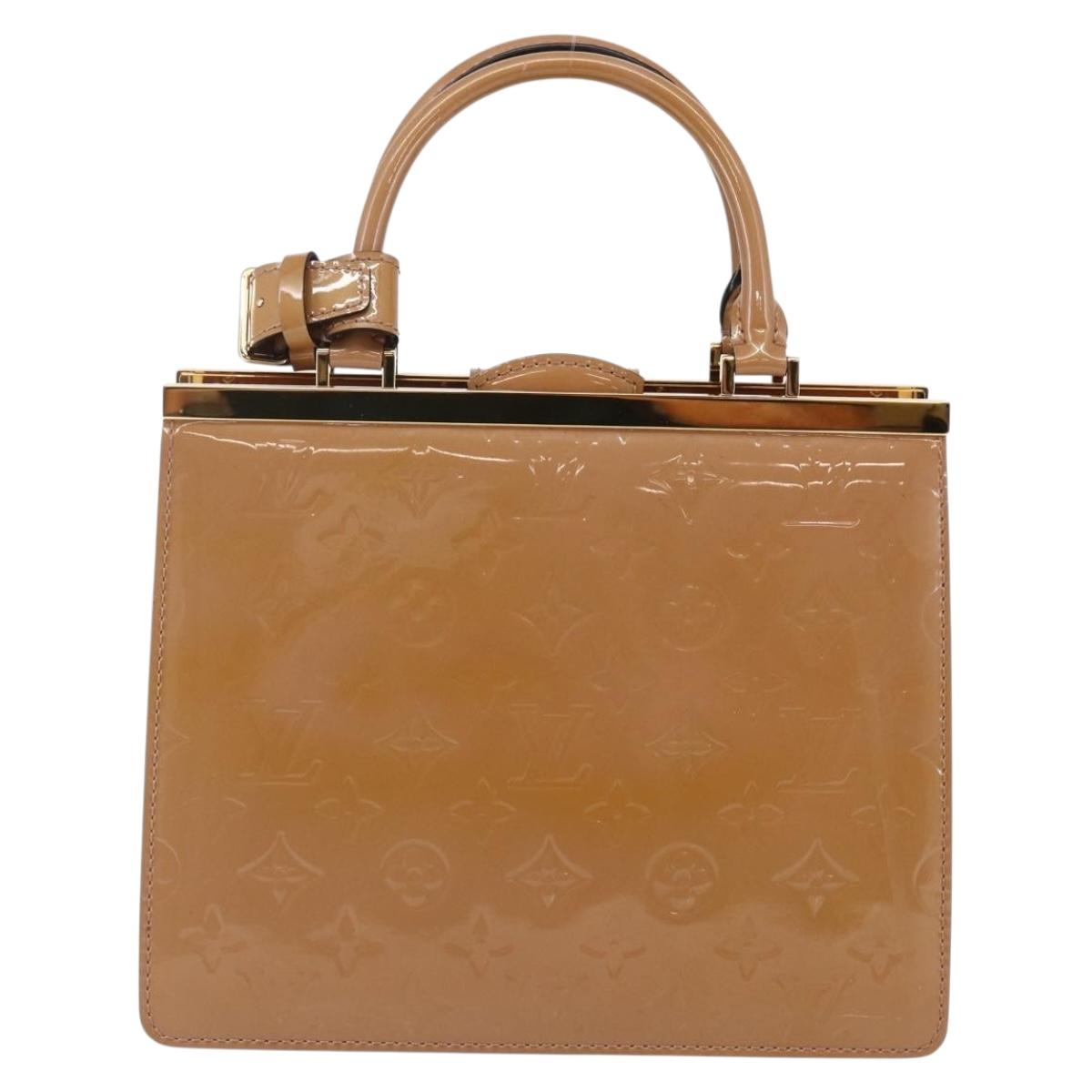 LOUIS VUITTON Monogram Vernis Desu PM Hand Bag Rose Velours M91596 Auth ep10958