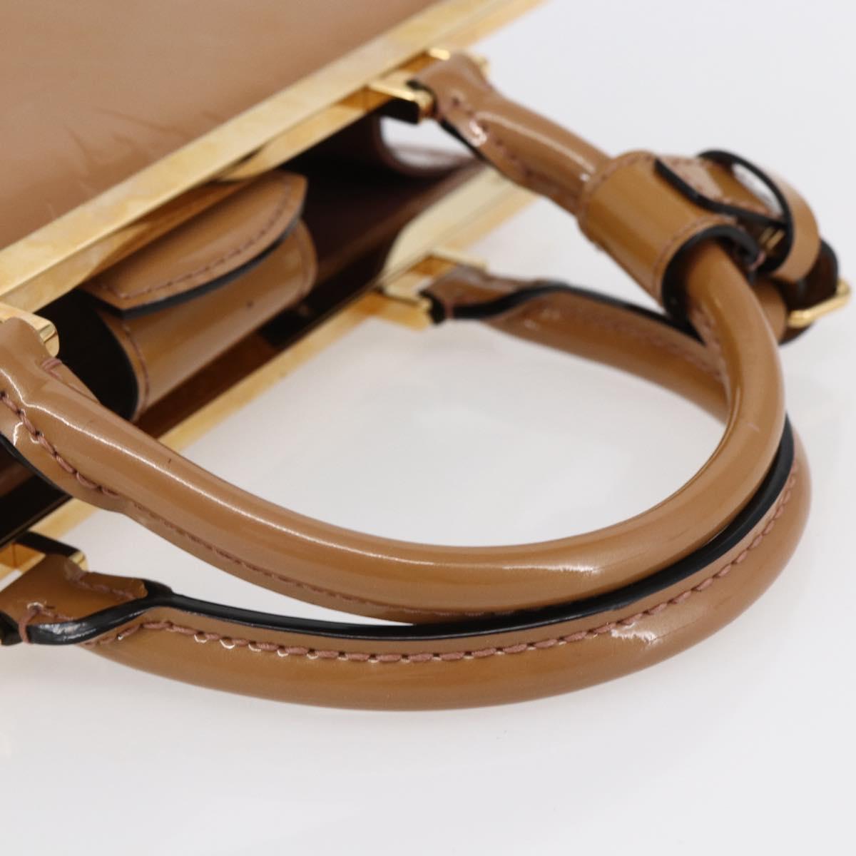 LOUIS VUITTON Monogram Vernis Desu PM Hand Bag Rose Velours M91596 Auth ep10958