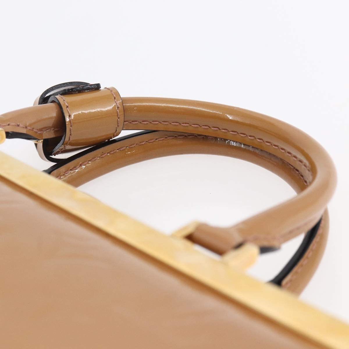 LOUIS VUITTON Monogram Vernis Desu PM Hand Bag Rose Velours M91596 Auth ep10958