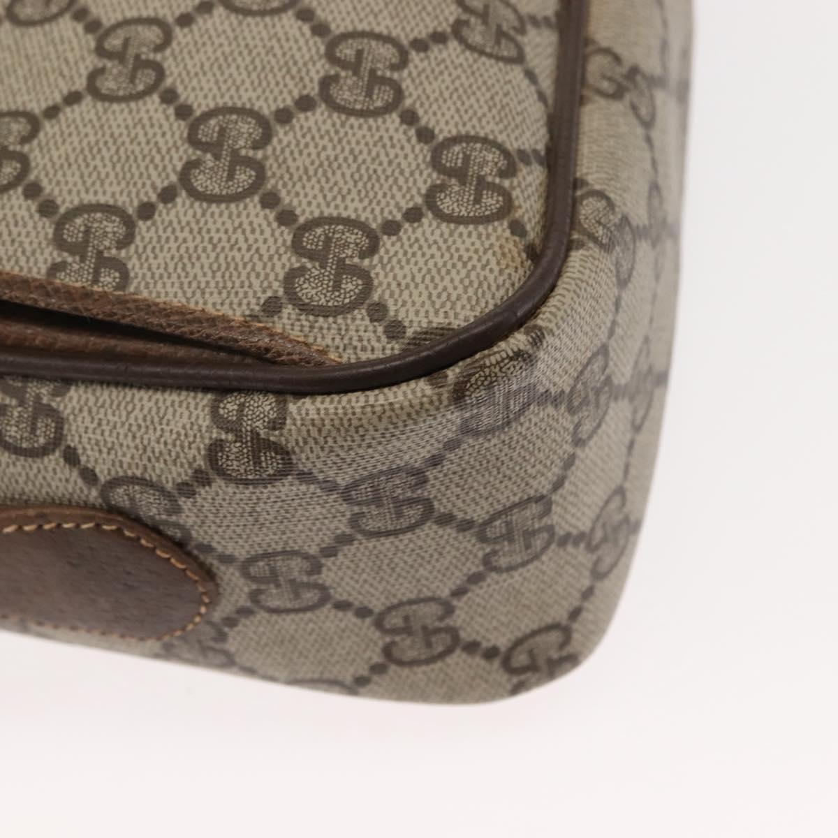 GUCCI GG Supreme Web Sherry Line Bag PVC Beige Gold 904 02 049 Auth ep10959