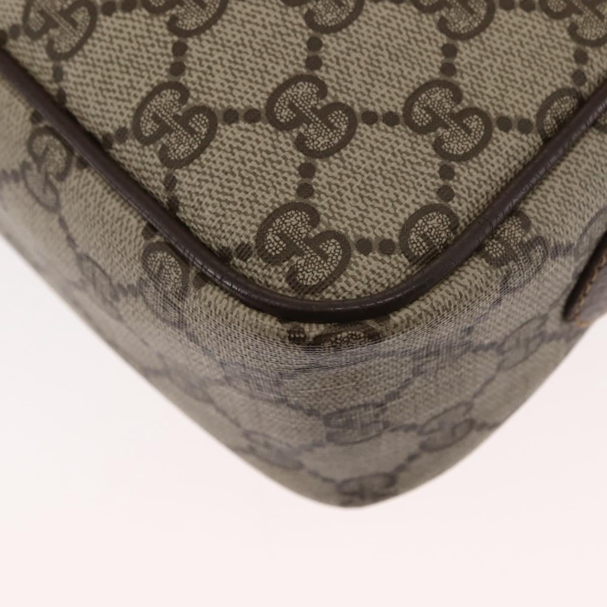 GUCCI GG Supreme Web Sherry Line Bag PVC Beige Gold 904 02 049 Auth ep10959