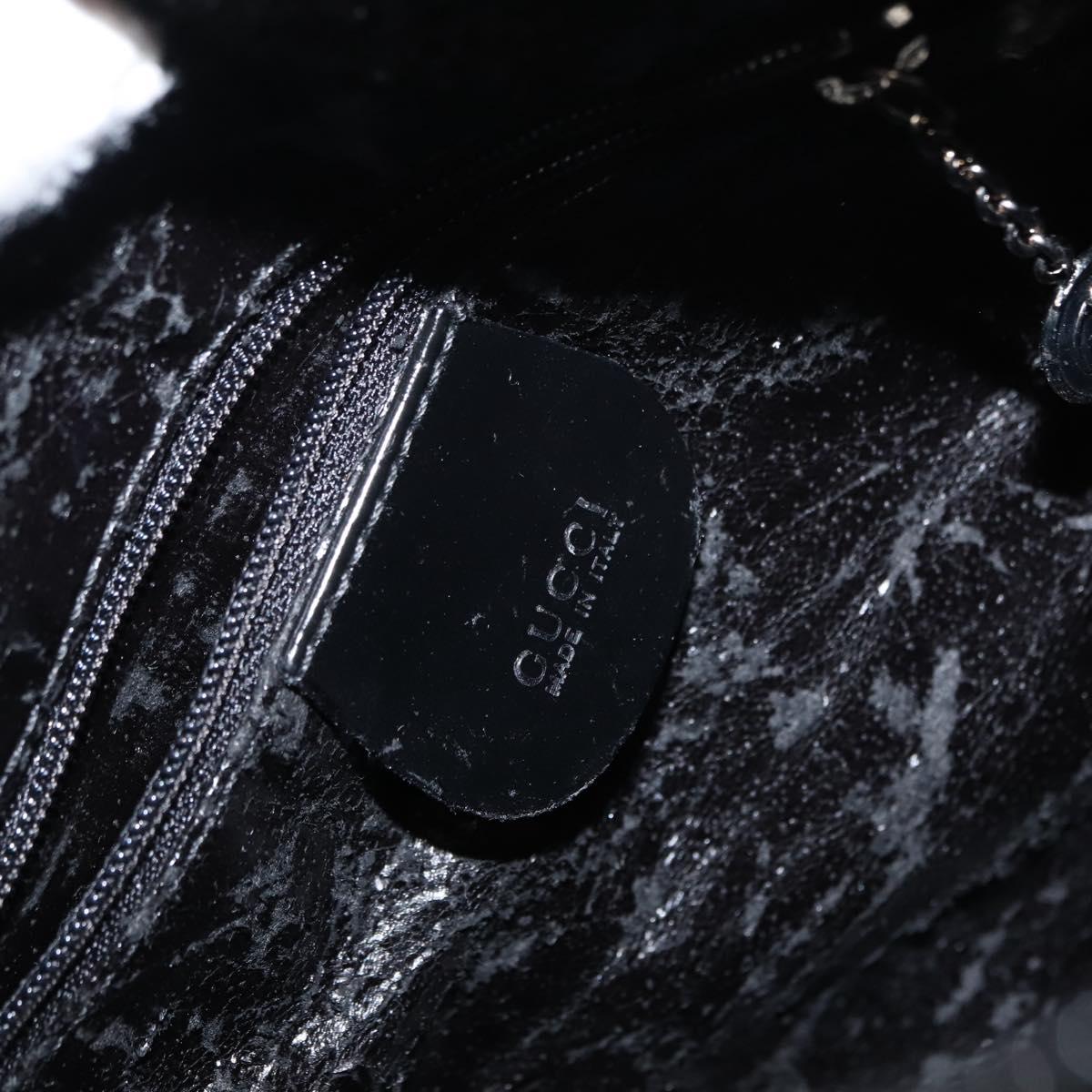 GUCCI Shoulder Bag Patent leather Black Auth ep10963