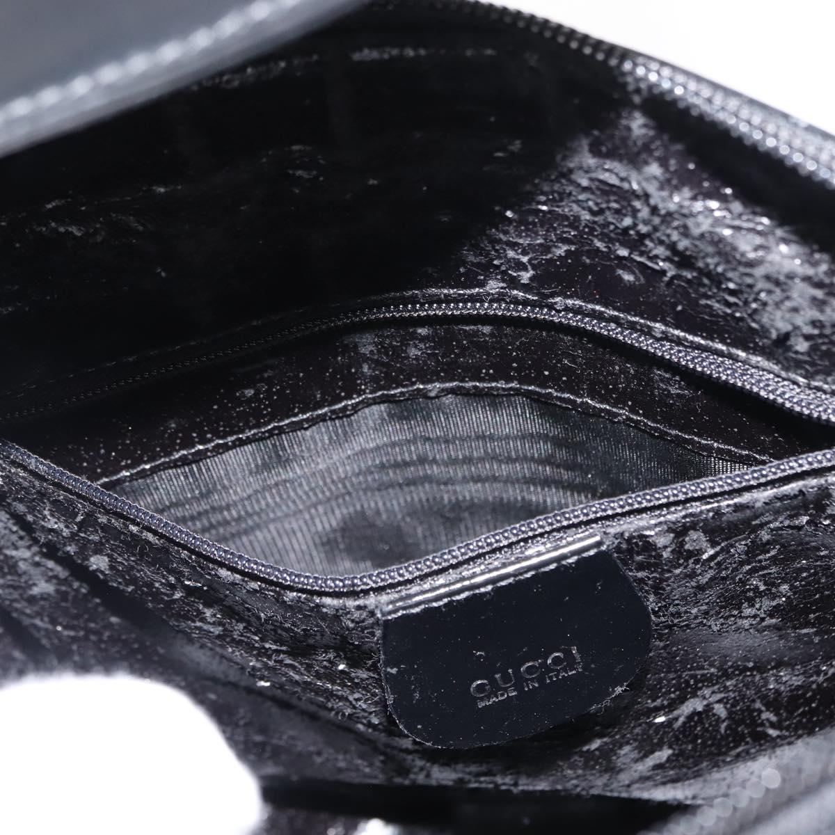 GUCCI Shoulder Bag Patent leather Black Auth ep10963