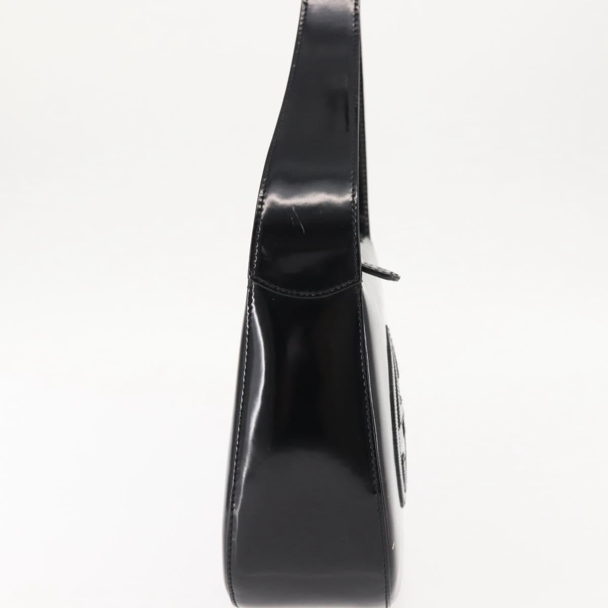 GUCCI Shoulder Bag Patent leather Black Auth ep10963