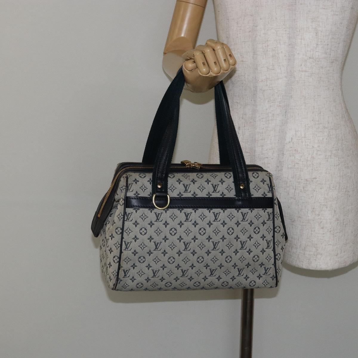 LOUIS VUITTON Monogram Mini Josephine PM Hand Bag Blue M92049 LV Auth ep10965