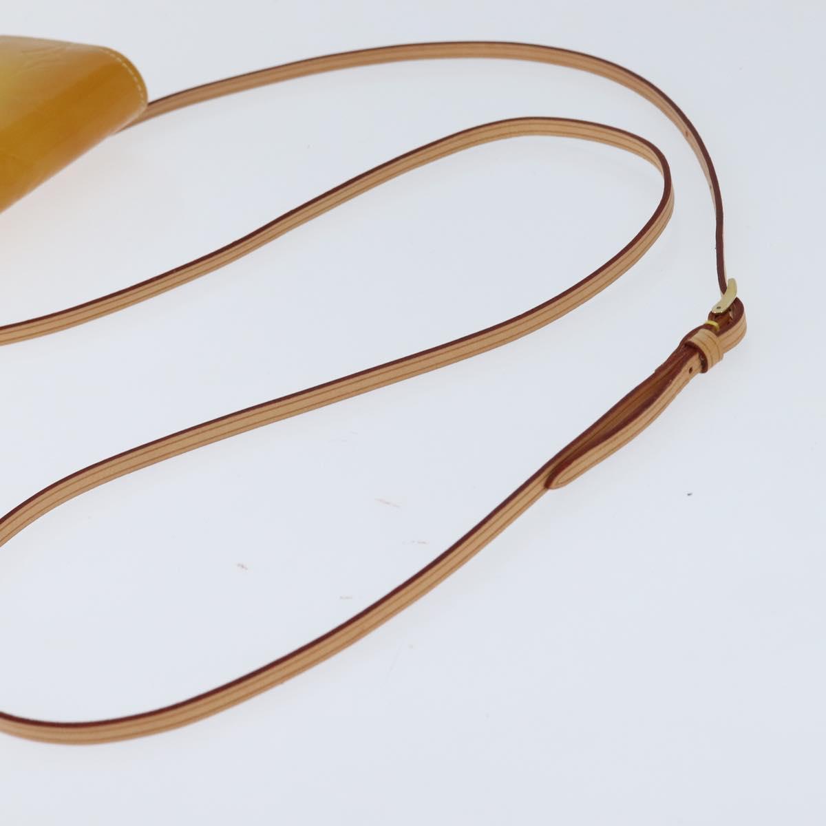 LOUIS VUITTON Monogram Vernis Walker Wallet Lime Yellow M91074 LV Auth ep10966